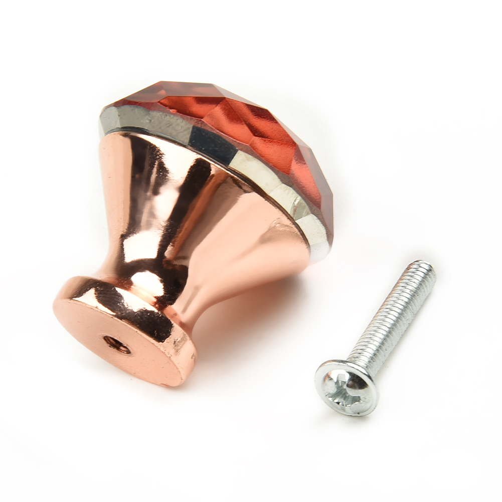 Pull Door Handle Drawer home Pulls Stylish Rose Gold Rhinestone Cabinet Cupboard Fashion Practical 30mm 1pcs Part