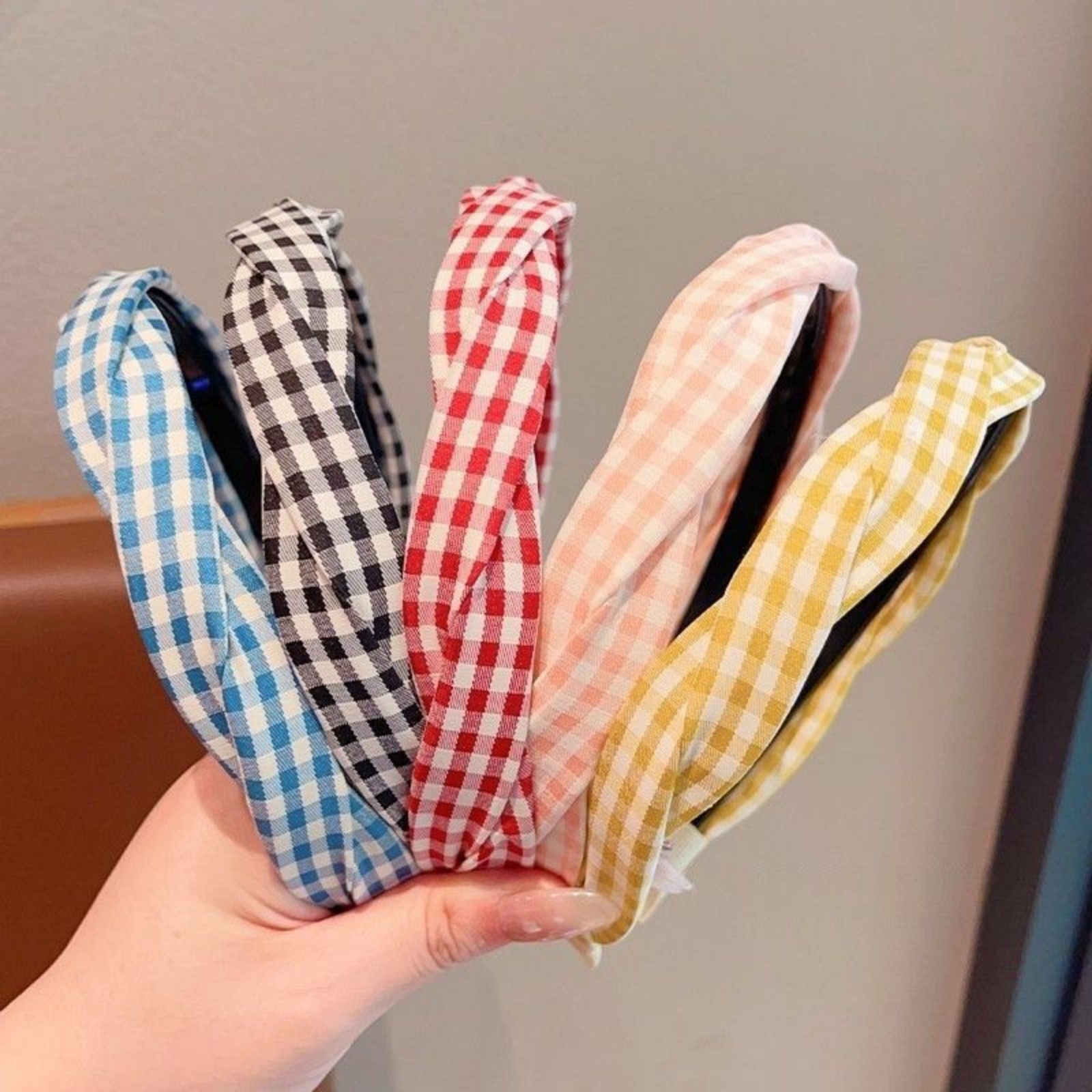 1PC Colorful Plaid Scrunchies Set, Stylish Hair Accessories For Women, Cute Hair Ties For Daily And Party Wear