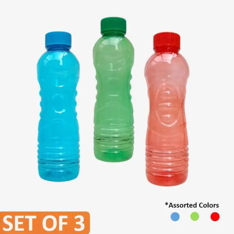 Bagmati Transparent Plastic Water Bottle - 1000ml - Set of 03