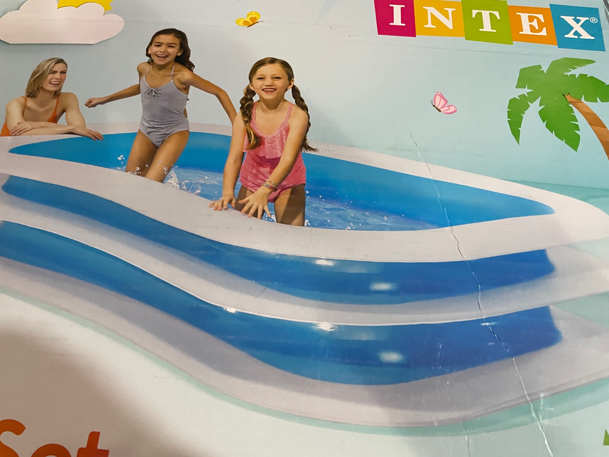Rectangular Swimming Pool Double Ring For Play And Fun