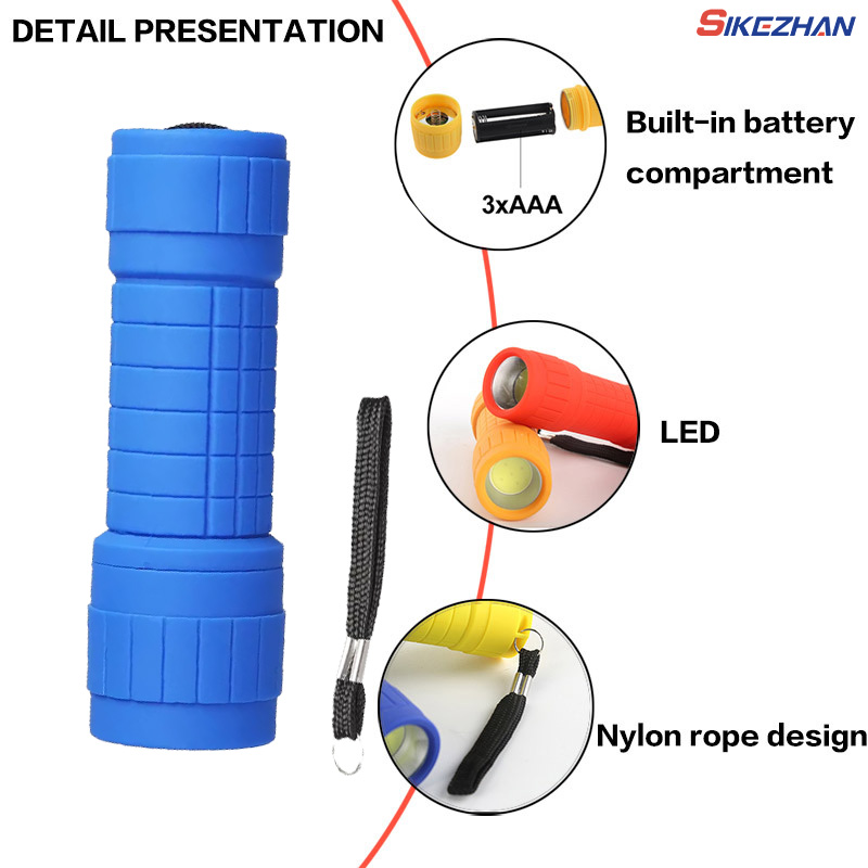Mini LED Rechargeable Flashlight Portable Keychain Rotary Switch Waterproof Outdoor Camping Emergency Flashlight