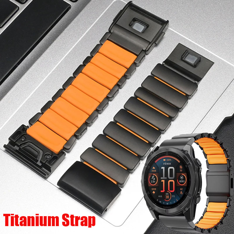 Quickfit 26mm 22mm Magnetic Buckle Titanium Correa For Watch Fenix 8 7 6 5 7X 6X 5X Descent Mik2 Enduro 3 2X Watchband