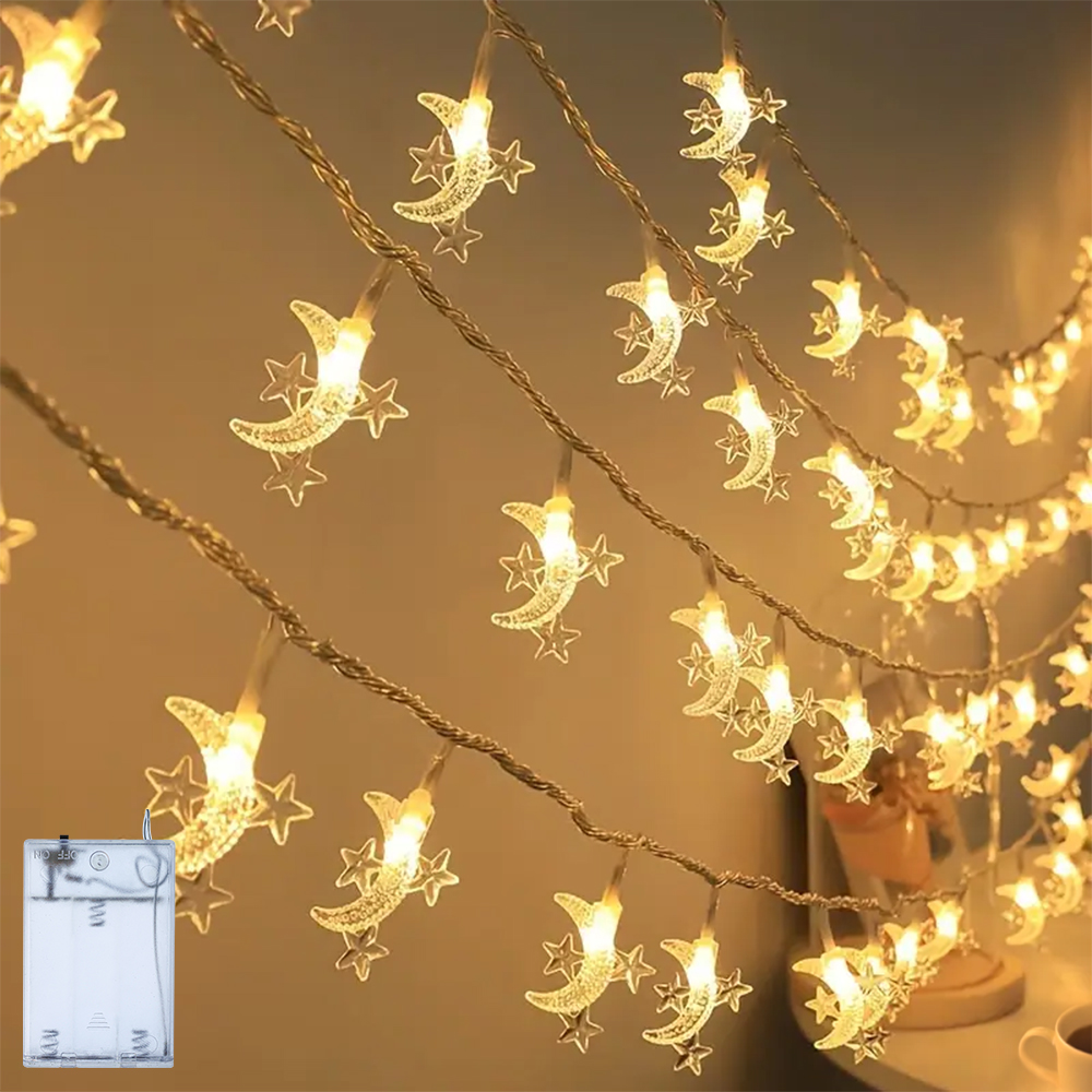 40/20/10 LED Moon String Lights Battery Operated for Patio Garden,Wedding Garden Decoration,Party Festival Lights