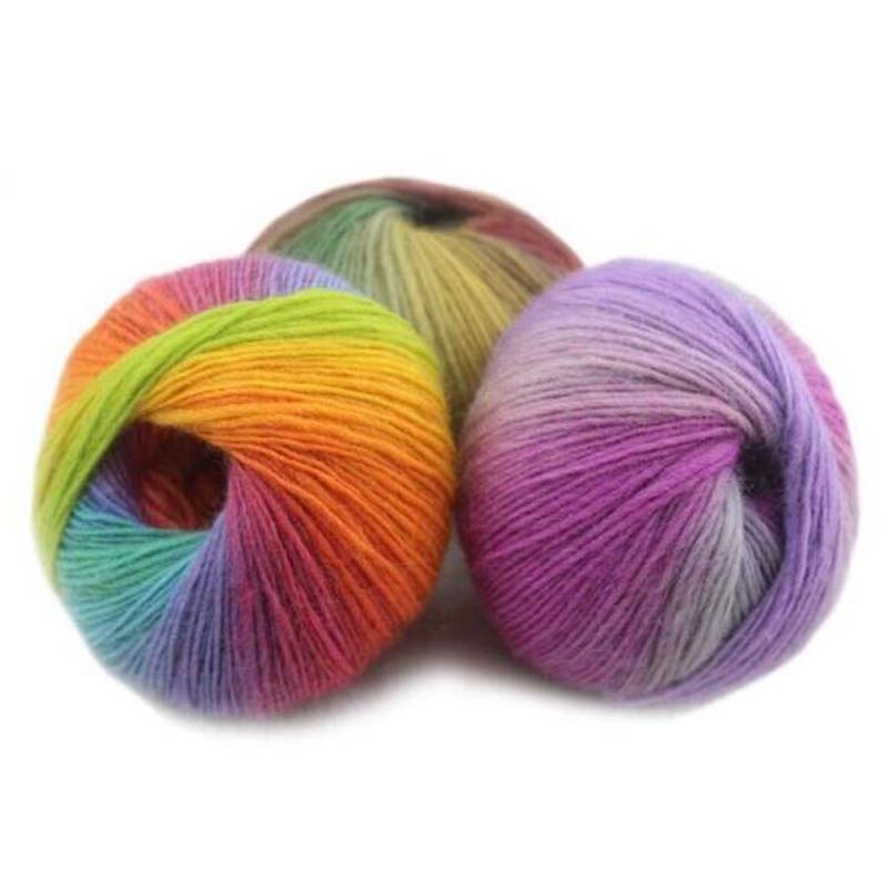 1Pc 50g Rainbow mohair Yarn For Hand Knitting gradient color Crochet Yarn Knit line for sweater scarf hat Crocheting Threads