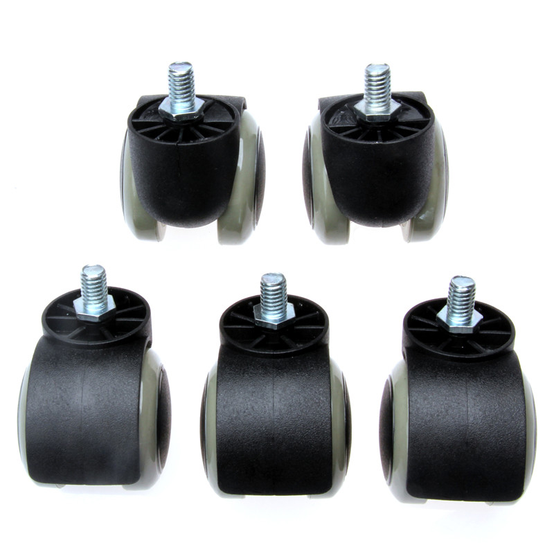 5pcs Universal Mute Caster Nylon Replacement Office Chair Swivel Rollers Wheels