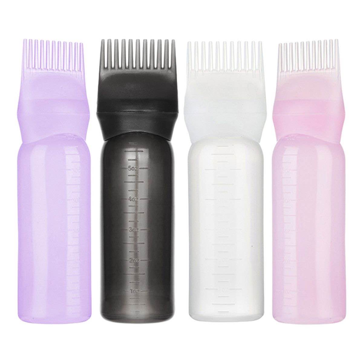 Hair oil bottle applicator, bottle comb for oil, serum, shampoo, Multicolor