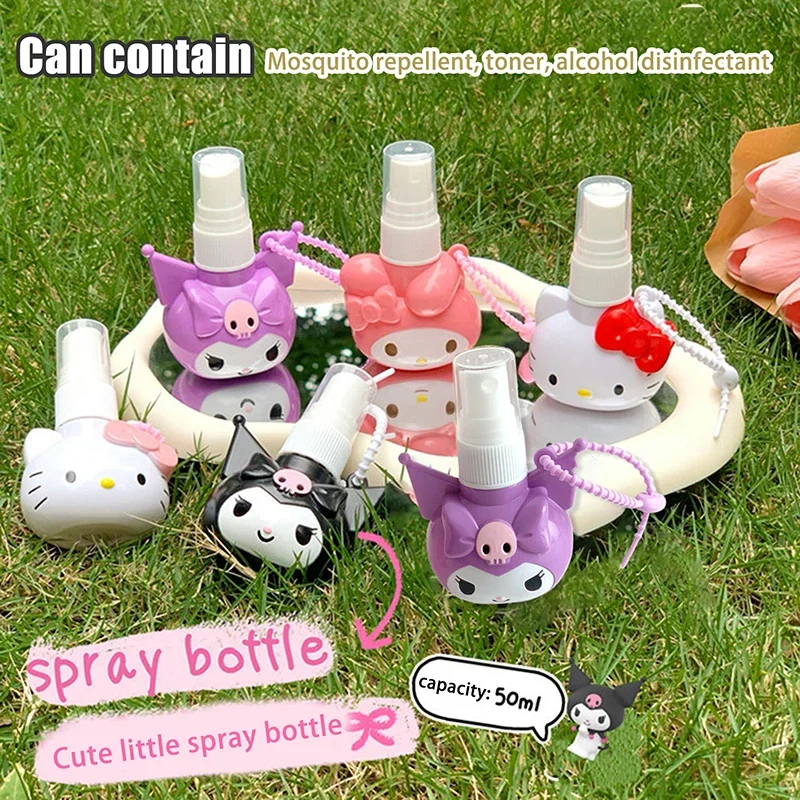 50ml Kawaii Anime Sanrio Spray Bottle Kuromi Cinnamoroll My Melody Student Travel Portable Cosmetics Perfume Press Bottl