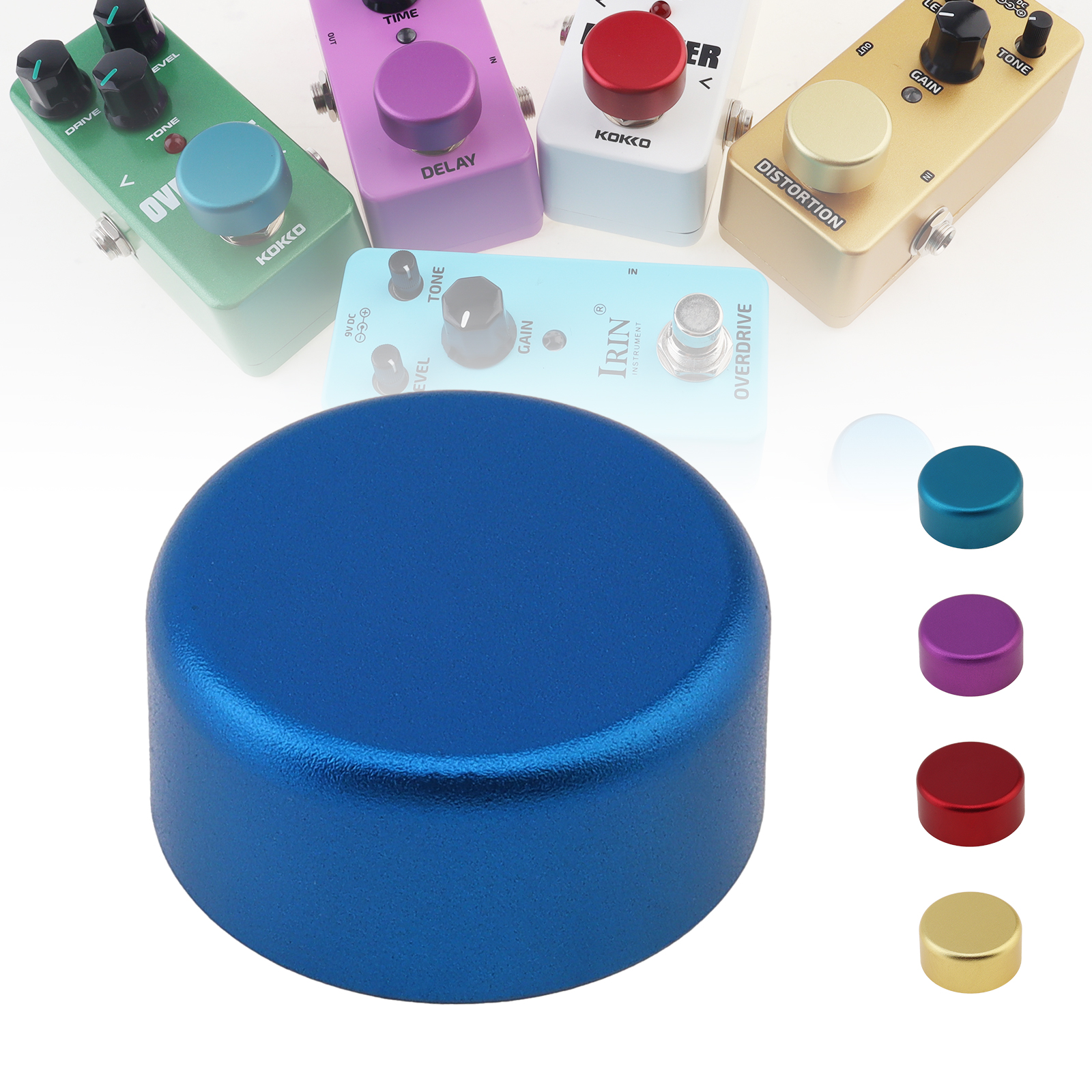 Aluminum Alloy Shell Colorful Dot Painted Guitar Effect Pedal Foot Switch Protection Cap, Tool-Free Snap-On Pedal Foot Nail Cap