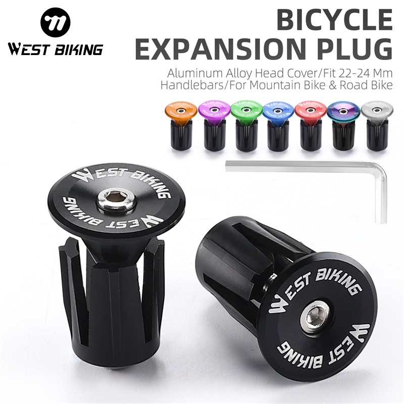 WEST BIKING Multicolor Bicycle Expansion Plug With Tools Aluminum Alloy MTB Road Bike Handlebar Stopper Bike Bar End Plugs