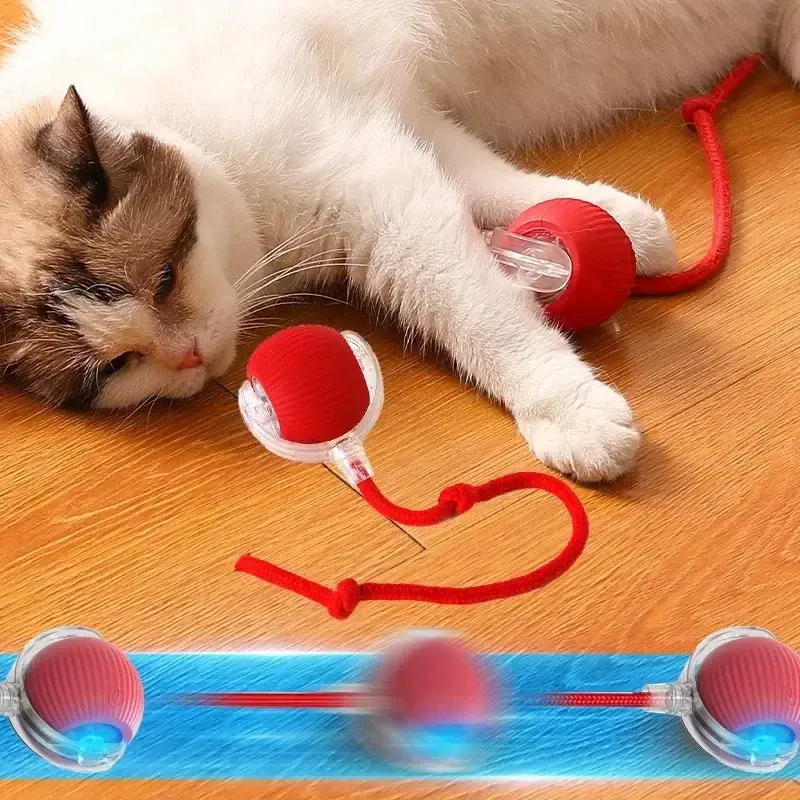 New Interactive Cat Toys Ball Auto Electric Rolling Ball Toys for Cats/Kitty Pets Smart Automatic Teaser USB Rechargeable
