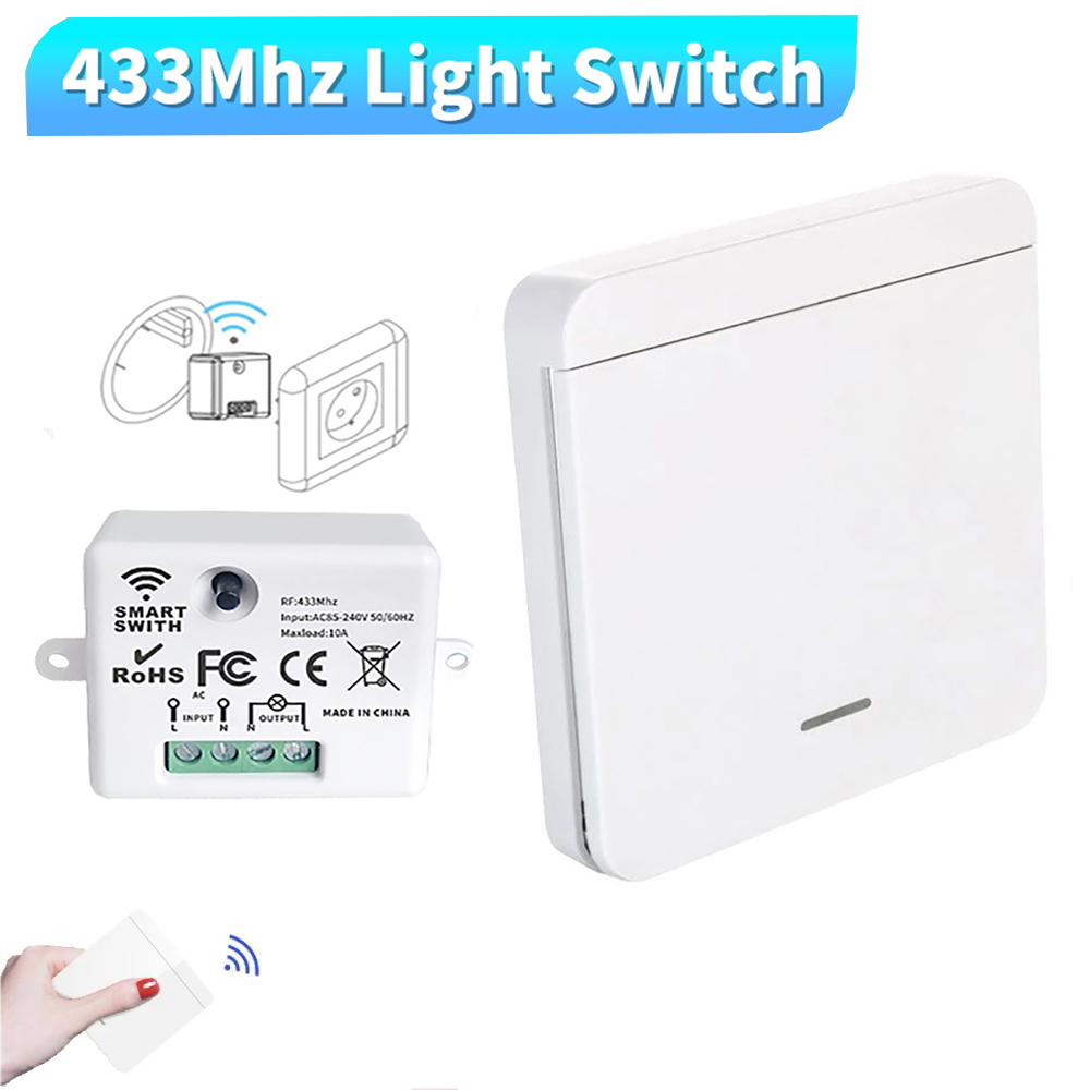 RF433MHz Mini Wireless Remote Control Light Switch 1/2/3 Gang 86 Wall Transmitter Switch Button Wall Panel Switch