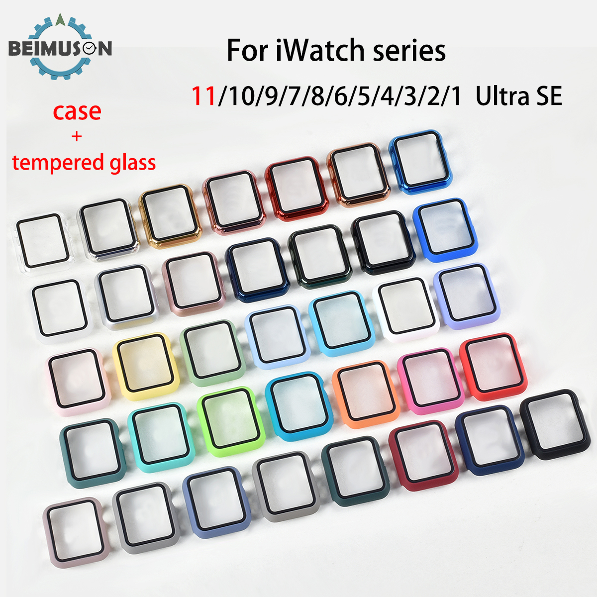 Matte Cover for Apple Watch 46mm 45mm 41mm 42mm 40mm 44mm, Hard PC Bumper Protective Case Frame for iWatch SE 10 9 8 7 6 5 4SE