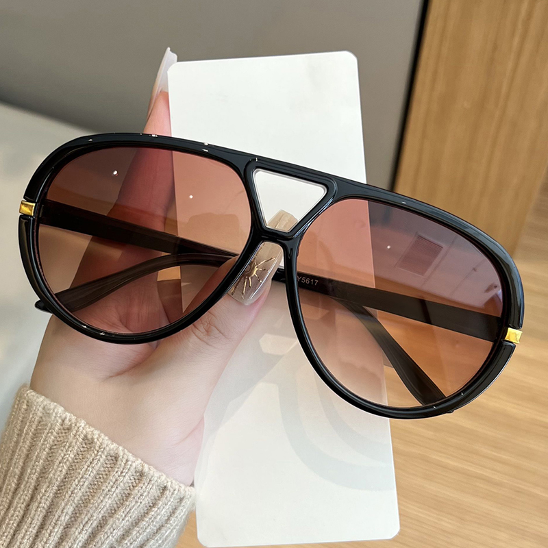 Cycling Trendy Women Square Twin Bridge Pilot Sunglasses New Luxury Designer Shades Outdoor Driving Travel Female Sun Glasses