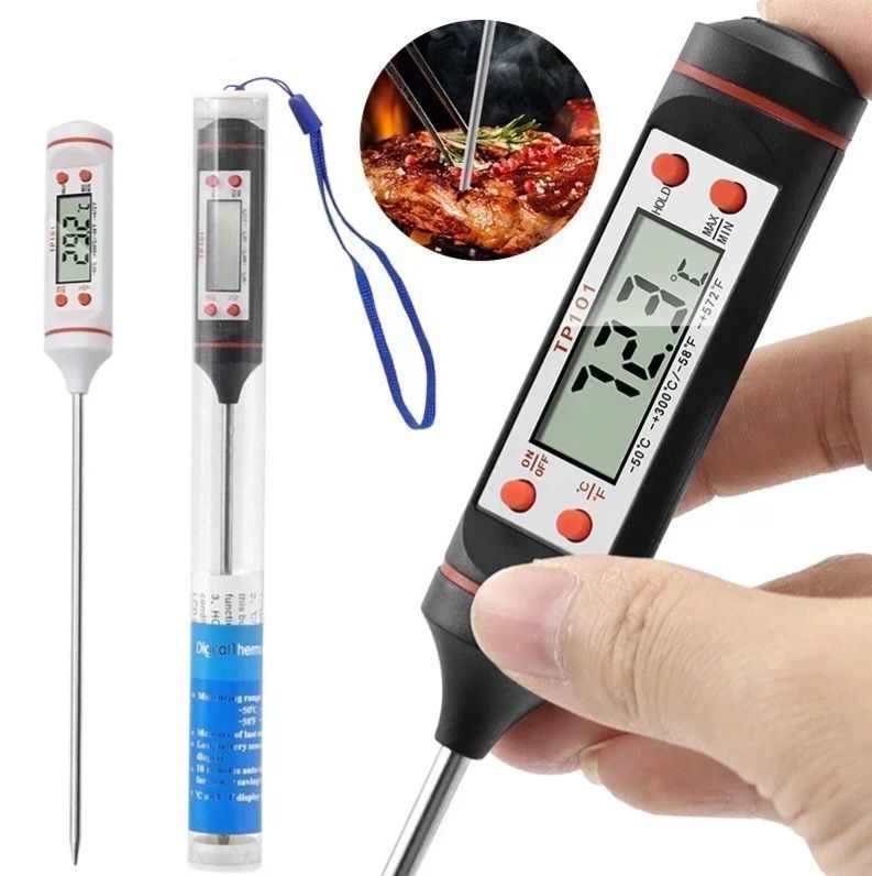 Digital Kitchen Food Thermometer with Long Probe | Instant Read Thermometer | Temperature Meter for Cooking, Meat, BBQ, Milk, Water, and Oven Use,Digital Meat Thermometer Tp101 upto 300°C