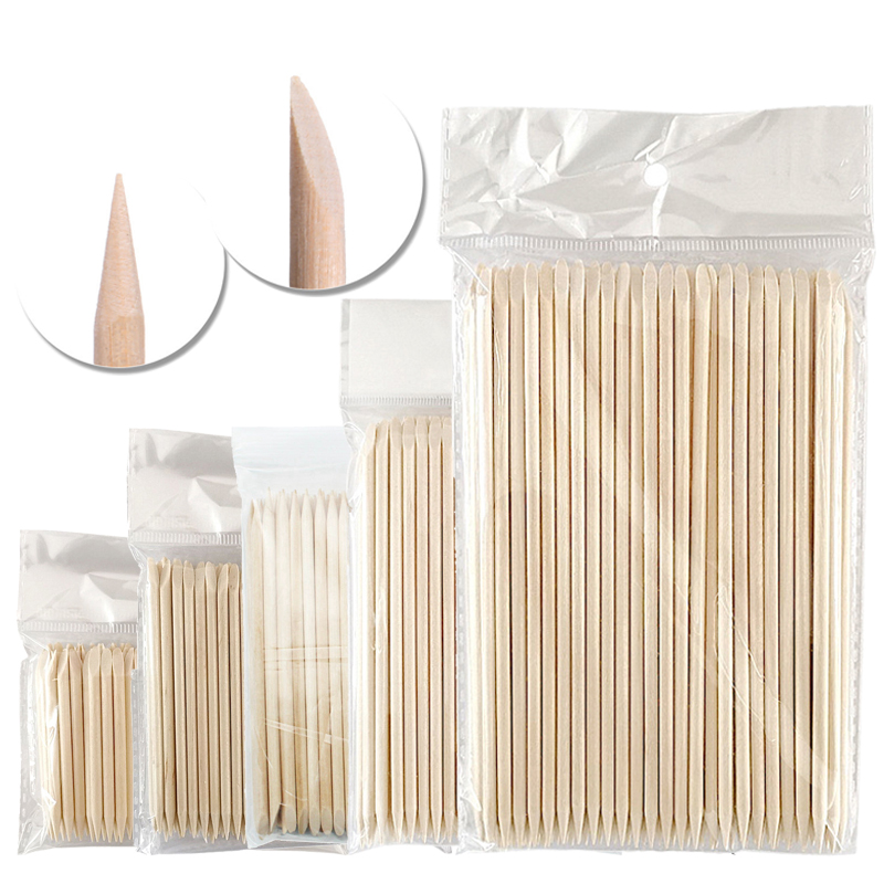 100Pcs/Pack Wood Cuticle Pusher Sticks 63/75/95/105/127/150/178MM For Gel Polish Remove Clean Pedicure DIY Design Dotting Tool