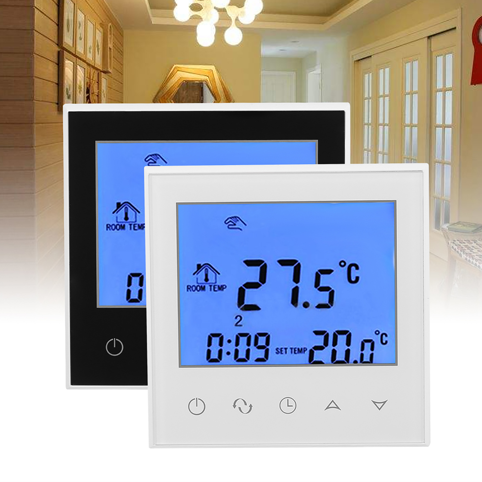 Digital Touch Screen LCD Programmable Thermostat Intelligent Temperature Controller Home Use Heating Thermostat