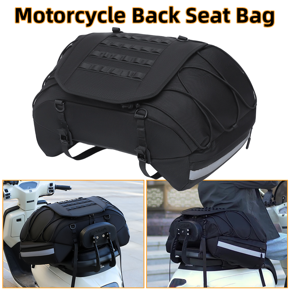 Premium Waterproof Motorcycle Tail Bag; Universal Racing Scooter Side Back Seat Bag Storage Box
