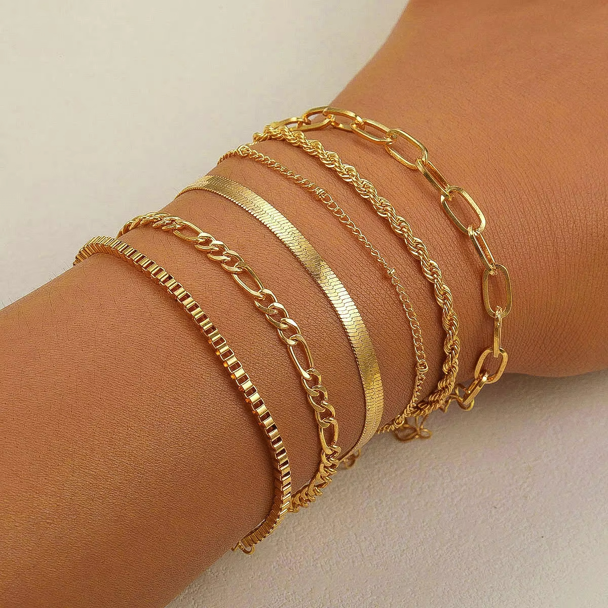 5 Pcs Set Silver Color Chain Bead Bracelets for Women Simple Elegant Vacation Beach Party Casual Jewelry Versatile Daily Wear