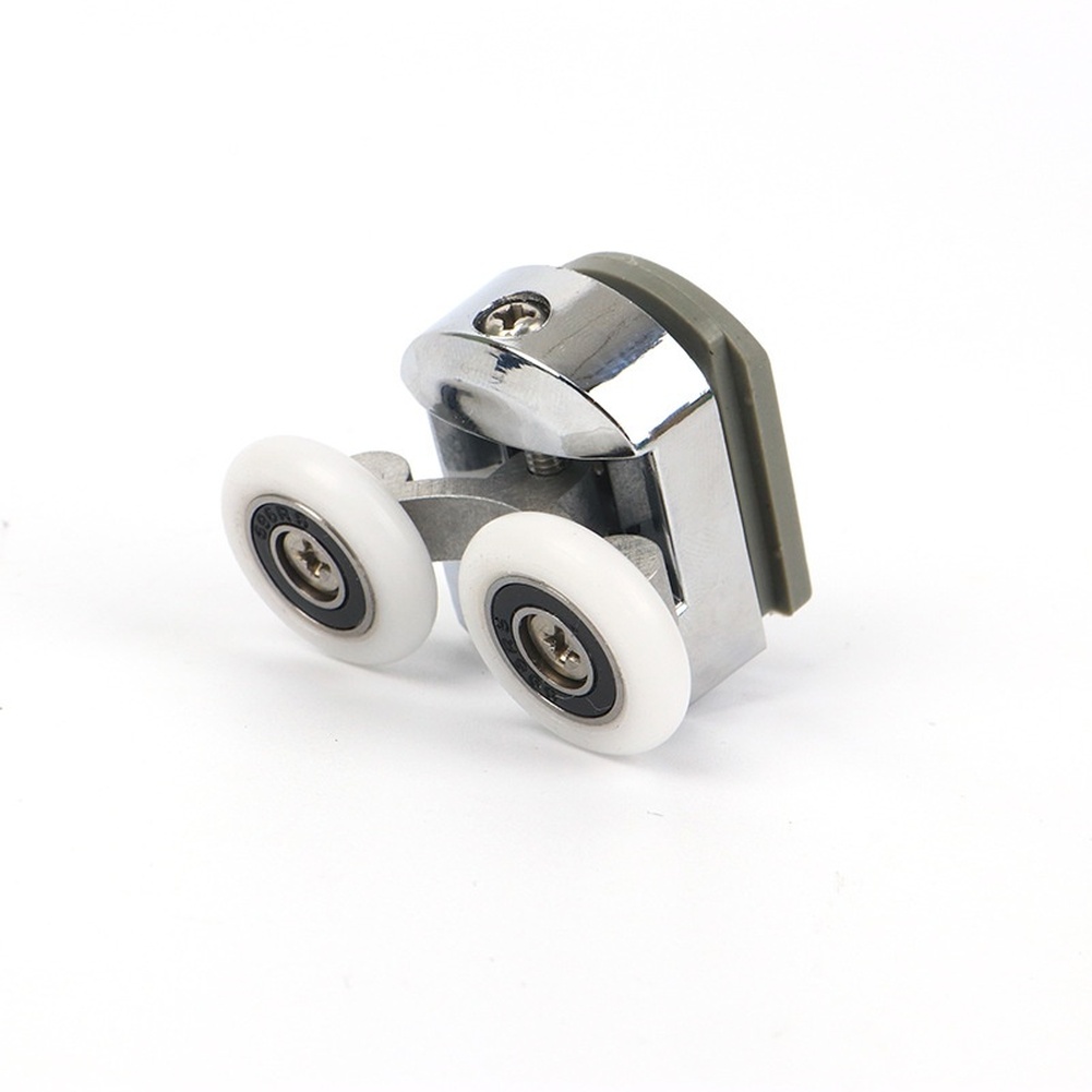 1pc Shower Door Rollers Aluminum Alloy Plated Spring Loaded Double Wheel Shower Door Roller For Glass Replacement Parts