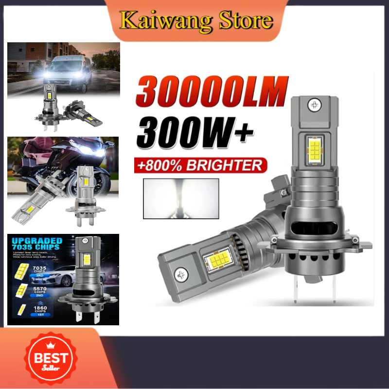 H7 LED Headlight CANBUS 30000LM 7035 CSP Chips 1:1 MINI Size Plug And Play Auto Lamp 6000K Wireless Turbo Fog Light With Fan