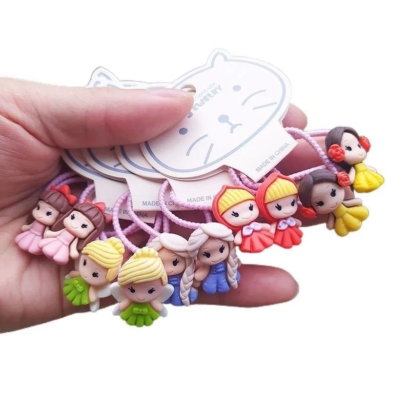 2PCS New Cute Cartoon Sweet Tube Headwear Kids Elastic Hair Bands Children Ropes Girls Accessories Baby Headdress