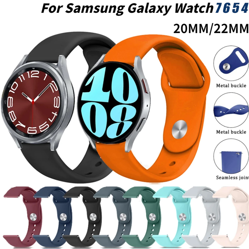 20mm 22mm Silicone Strap for Watch 7 6 5 4 3/Gear S3 Soft Wristband for Balance/Active Max/2 Accessory