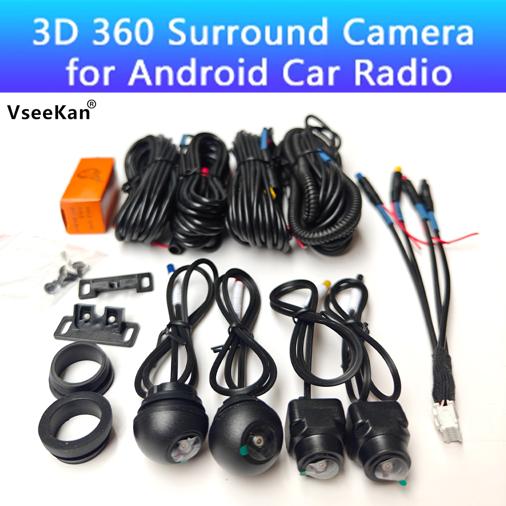 1080P 3D 360 Degree Camera Parking Surround View System Driving With Bird View Panorama System 4 Car Recorder Camera