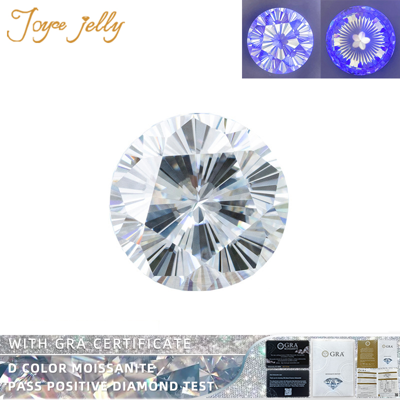 Moissanite Round Shape Special Sakura Cut D Color VVS1 Lab Grown Diamond Gemstone for Charms Jewelry Making with GRA Certificate