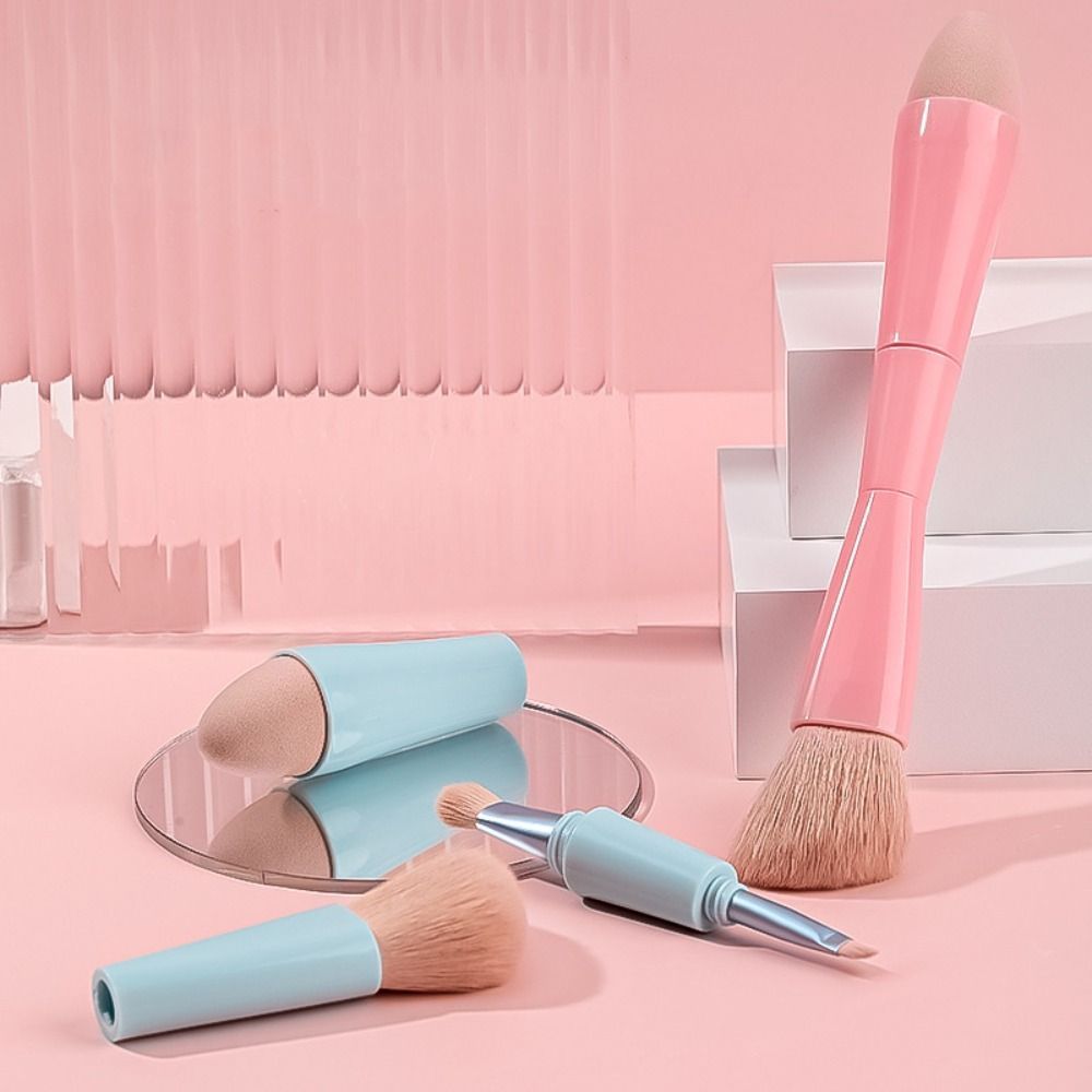 Multitasker 4-in-1 Makeup Brushes Portable Travel Make up Brushes Detachable Makeup Brush Set