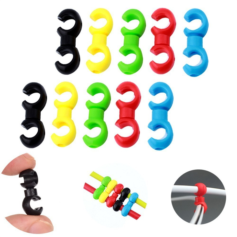 10PCS Mountain bike bicycle accessories handcuff type hub buckle storage device shift line pipe brake hose S buckle