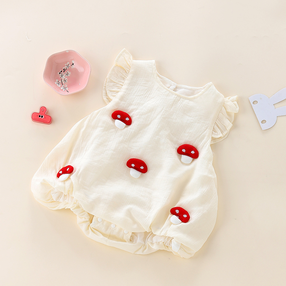 Infant girls summer one-piece three-dimensional cartoon bum coat female baby summer breathable soft and comfortable harbour coat