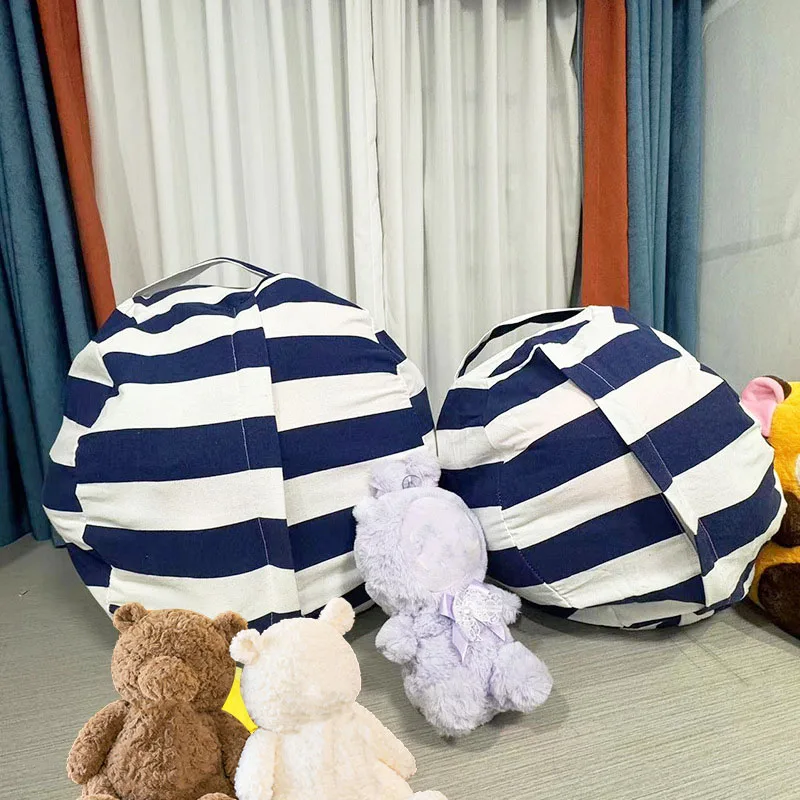 New Bean Bag Storage Stuffed Animal Chair Kids Toys Zip Canvas Children Kids Plush Toy Organizer Large Capacity