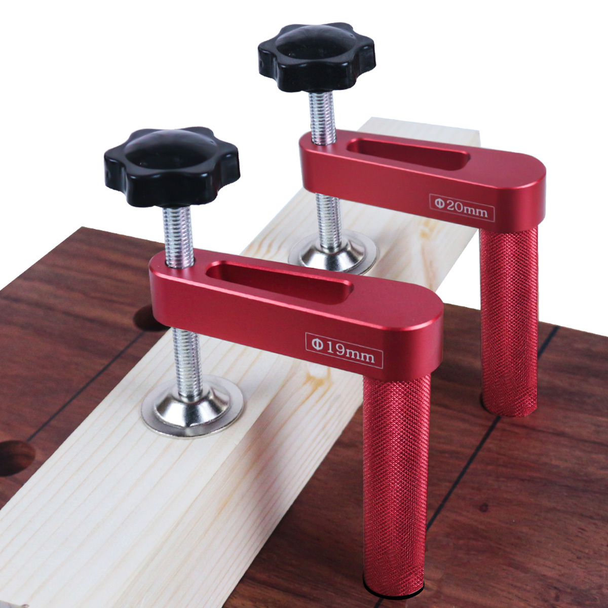 1Pc Aluminum Alloy Bench Dog Hole Clamp, 19mm / 20mm Benchtop Fixed Clip for Woodworking Workbench, Carpentry DIY Fastening Tool