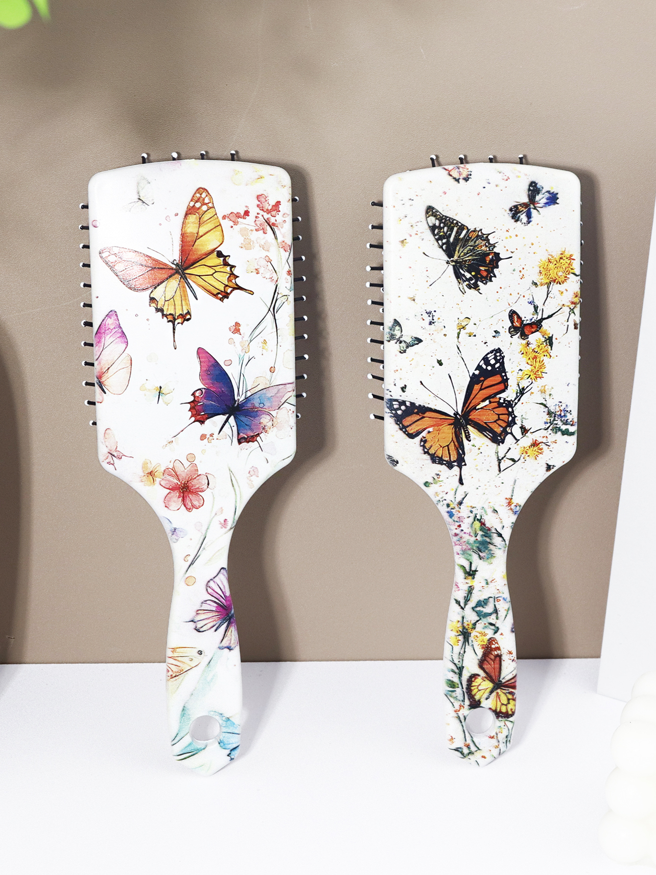 1pc butterfly pattern brush, splashed ink watercolor series, anti-static air cushion comb, suitable for men and women