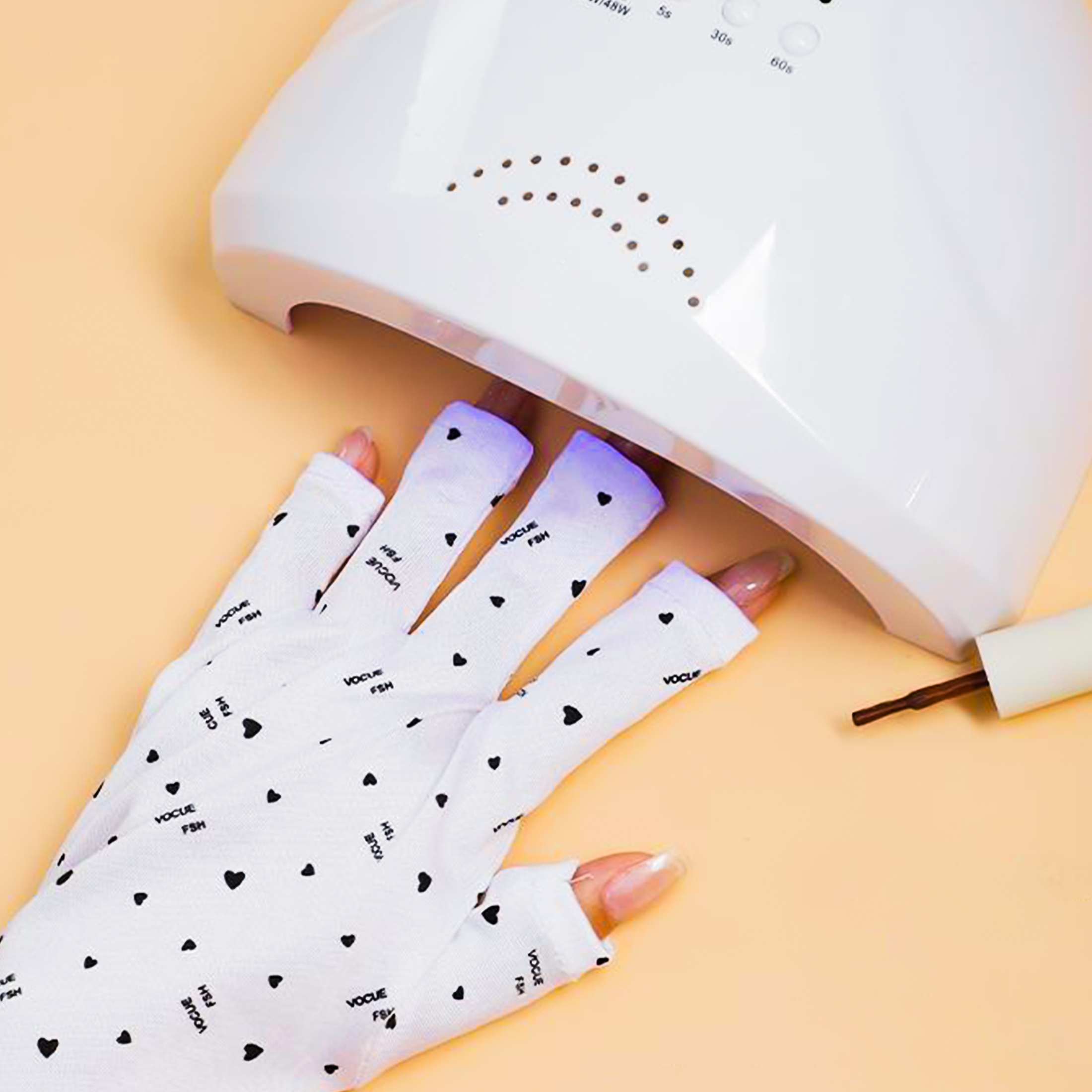 1 Pair Fingerless Anti-UV Nail Protection Gloves for Manicure LED Lamp Dryer Radiation Hand Safeguard Nail Art Tools
