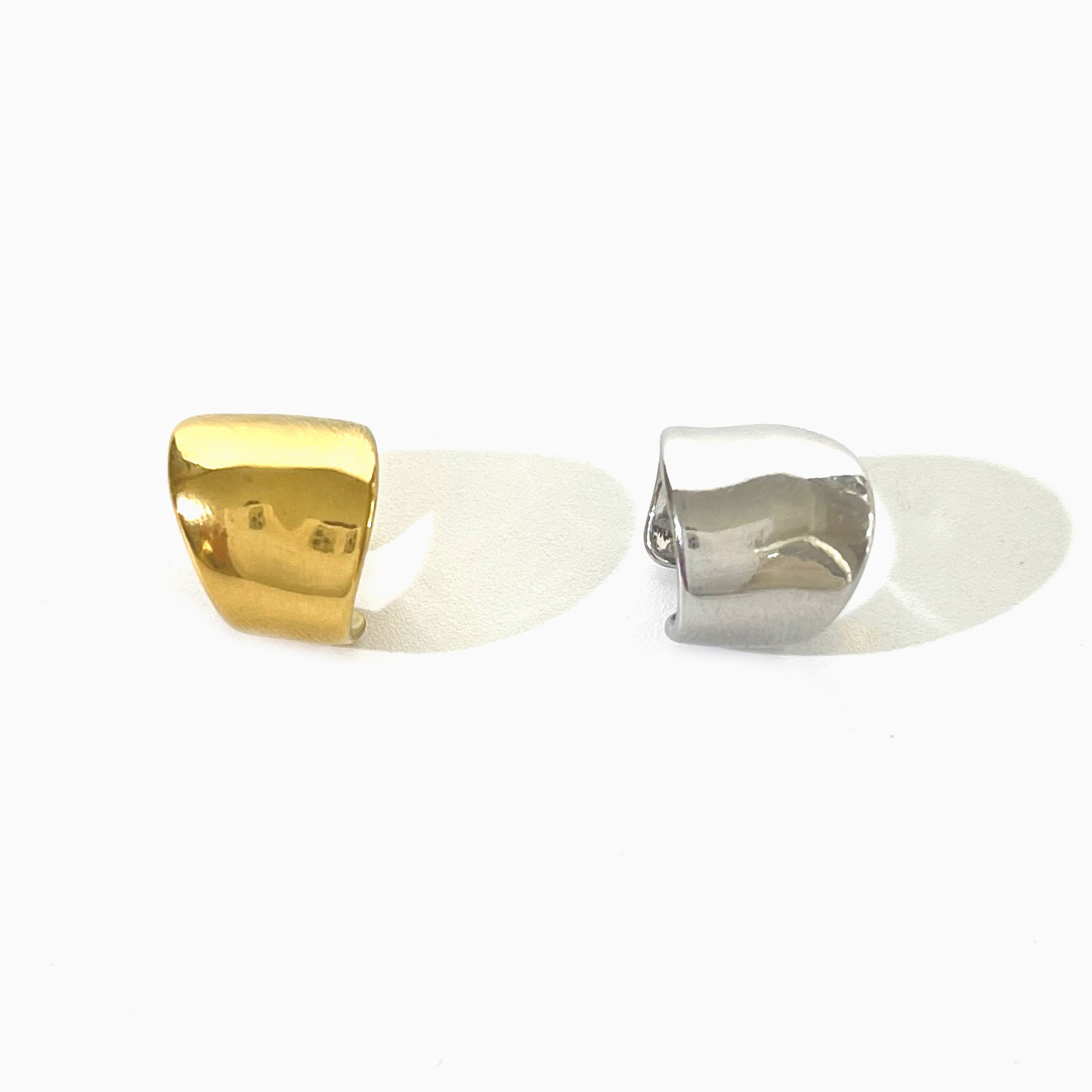 Peri'sBox Irregular Gold Silver Plated Non Piercing Helix Ear Cuff Earrings Women Minimalist Brass Metal Clip On Earring Gifts