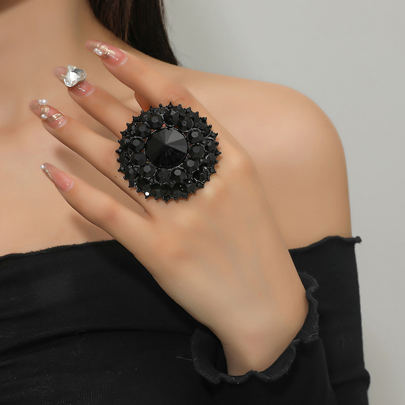 Unique Boho Crystal Stone Ring Big Round Rings For Women Vintage Female Wedding Party Jewelry Birthday Gift 2023 New Fashion