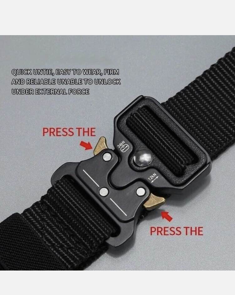 Quick Release Work Belt Tactical Black Men Army Webbing Nylon Waistbelt Luxury