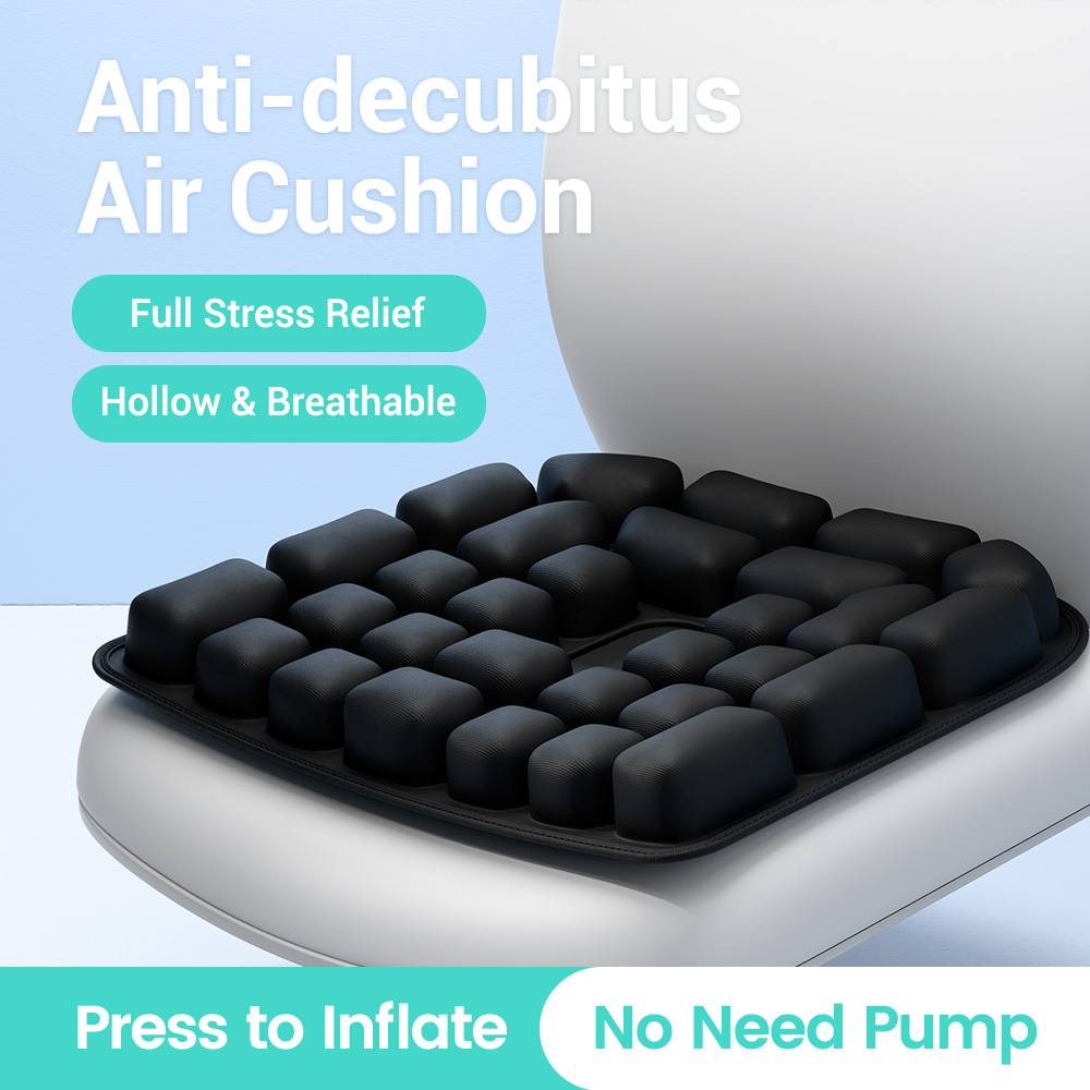 1PCS Ergonomic 3D Air Cushion - Adjustable Inflatable Lumbar Support Pad for Office Chair, Car & Wheelchair