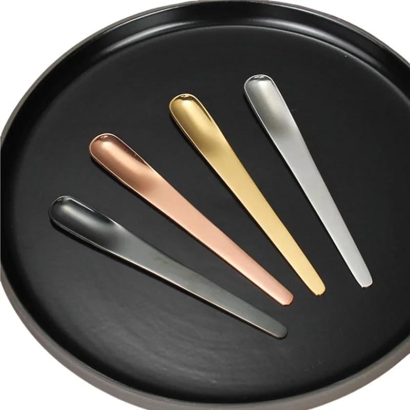 5PCS Coffee Spoon Stainless Steel Flat Spoon For Dessert Small Coffee Scoop Mixer Stirring Bar Kitchen Tableware spoon