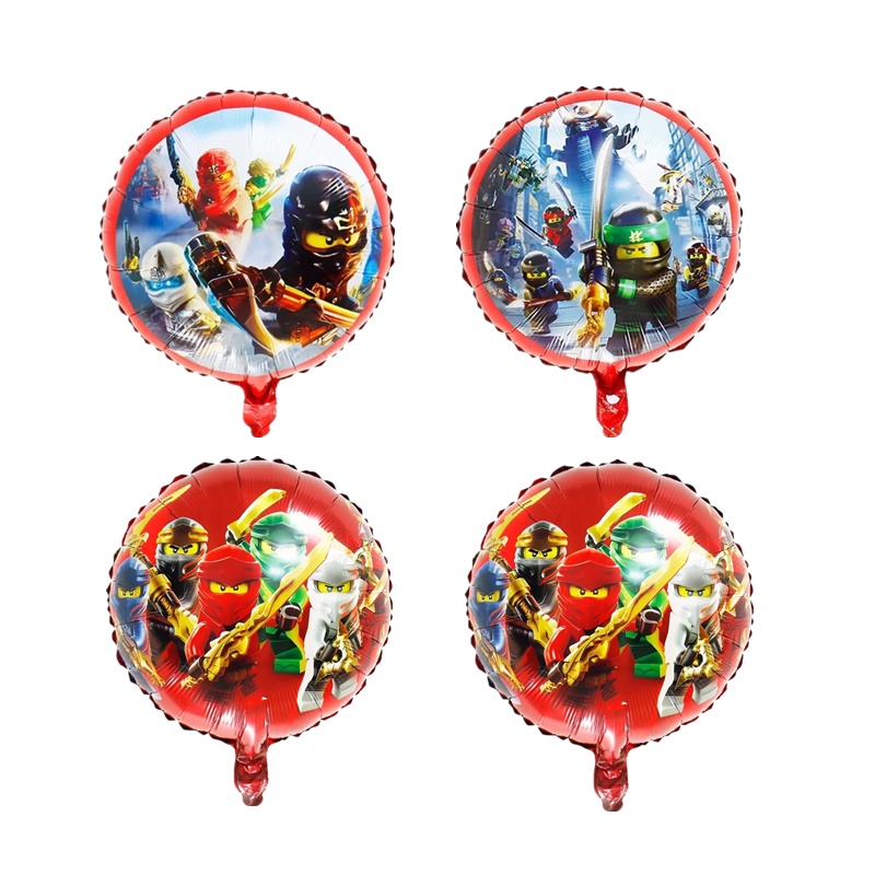 2pcs 18inch Round The New Ninja Balloon Aluminum Helium Balloon for Kids Birthday Party Decor