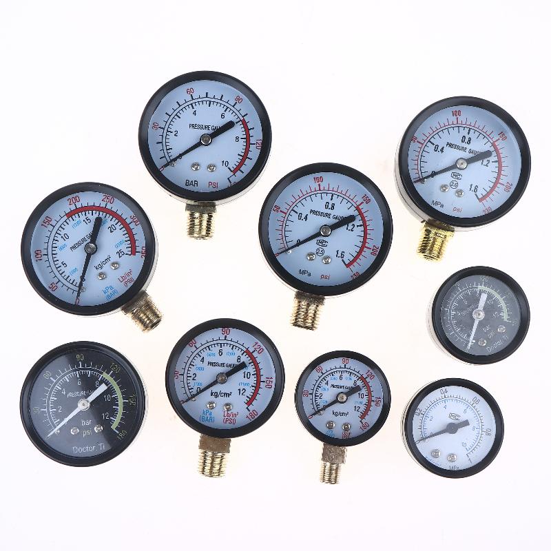 Hot Sale 1Pcs 0-25Bar 0-10Bar 0-12Bar Hydraulic Fluid Measuring Instrument Air Compressor Pressure Gauge DIY Accessories
