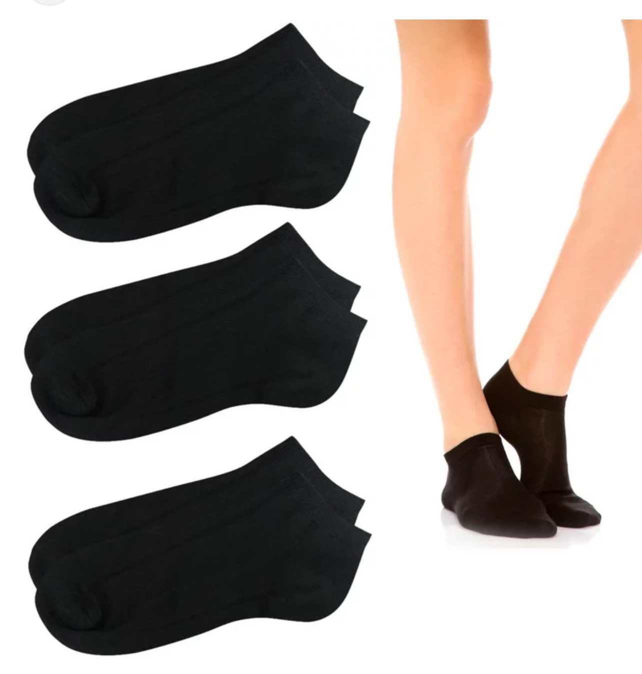 3 Pairs Womens Ankle Socks Low Cut Fit Crew Size