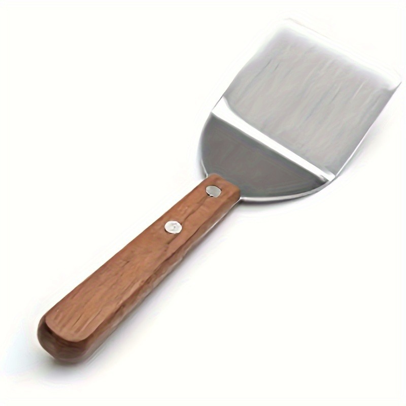 1pc, Brownie Spatula, Metal Brownie Spatula, Stainless Steel Brownie Spatula with Wooden Handle, Stainless Steel Pizza Shovel