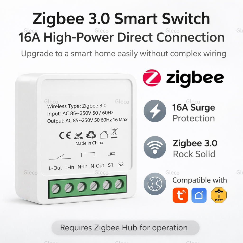 Mini Tuya Smart ZigBee Switch 100-240V 1/2/3CH Smart Home Module Breaker Smart Life App Alexa Assistant Voice Control