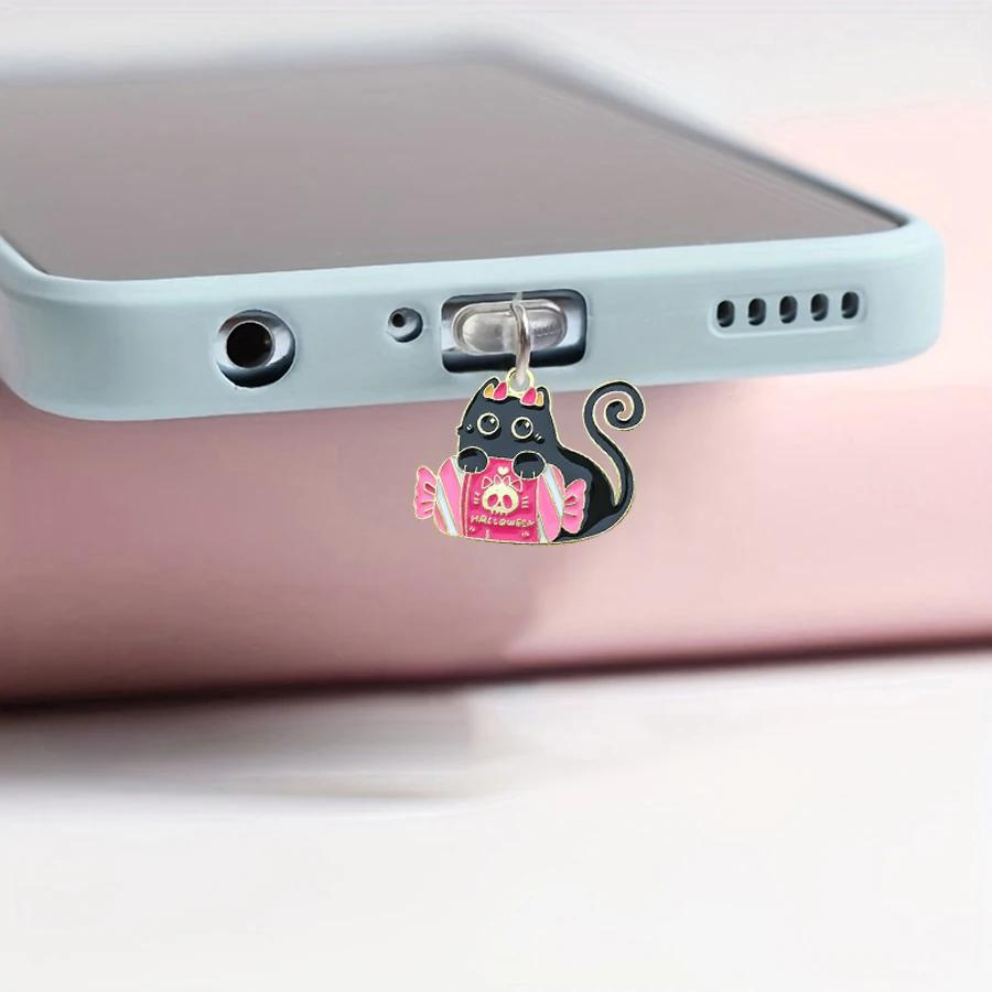 Candy Cat Dust Plug Korean Style Ladies Phone Charge Port Plug For iPhone Type C Dust Cap Decoration Pendant Friend