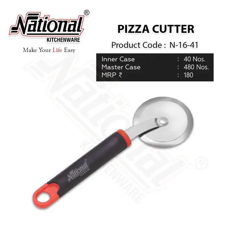 National Kitchenware Stainless Steel Wheel Type Pizza Cutter