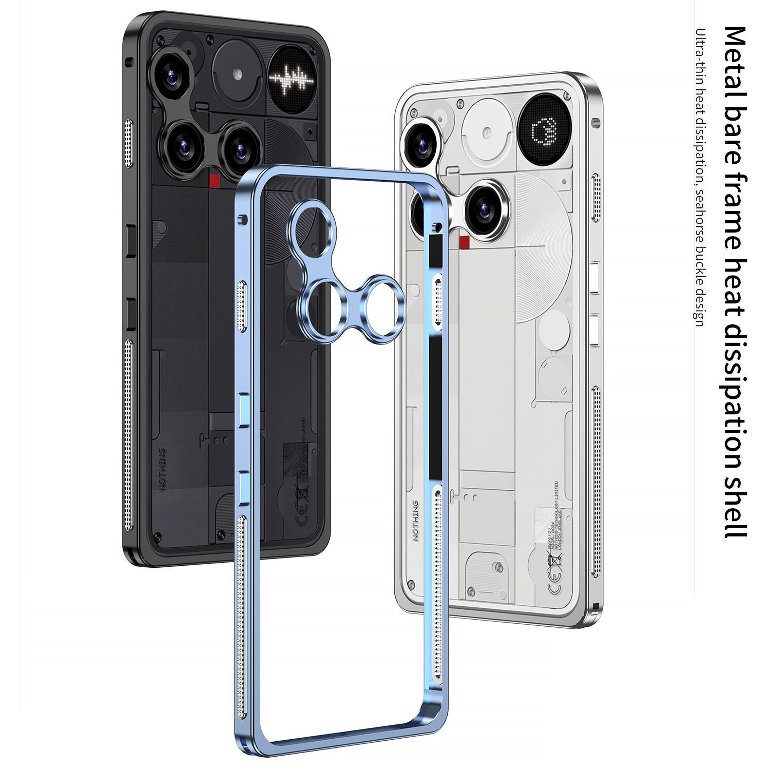 Ultra-thin Metal Bumper Aluminium Alloy Phone Case For Nothing Phone 3 Heat Dissipation Split Camera Lens Protect Frame Cover