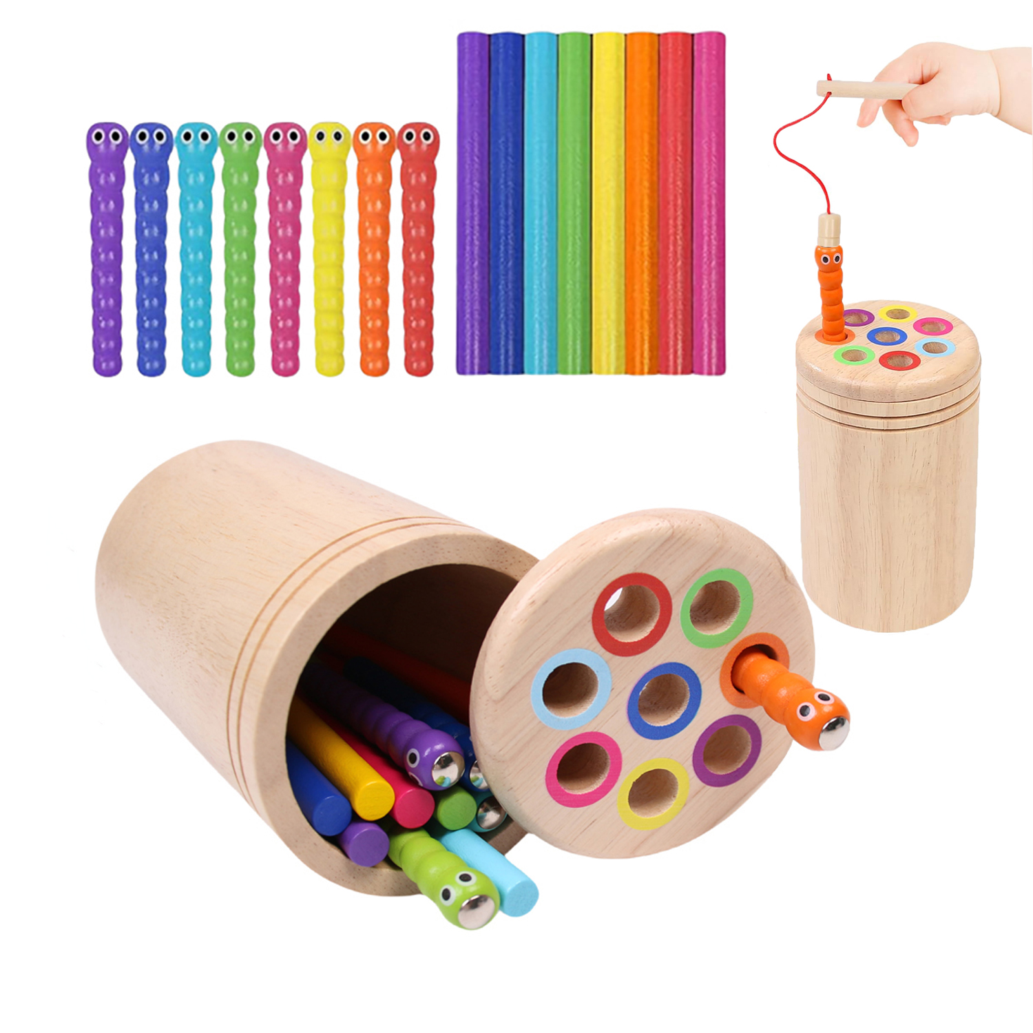 Wooden Matching Toys Montessori Color Matching Sorting Stick Balance Toy Fine Motor Skills Math Learning Educational Toys Kids