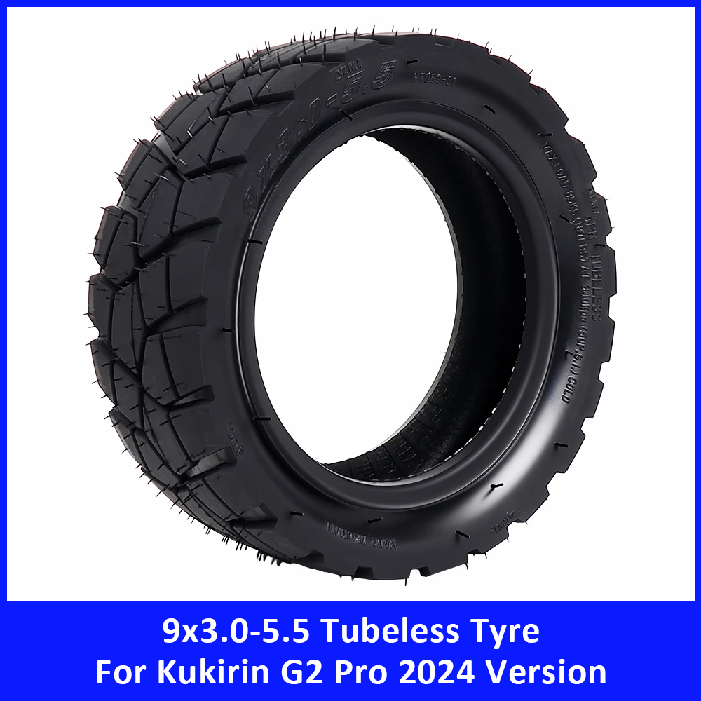 9 Inch 9x3.0-5.5 Tubeless Tyre for Kukirin G2 Pro 2024 Version Electric Scooter Front/Rear Wheel Wear-resistant Tire Replacement